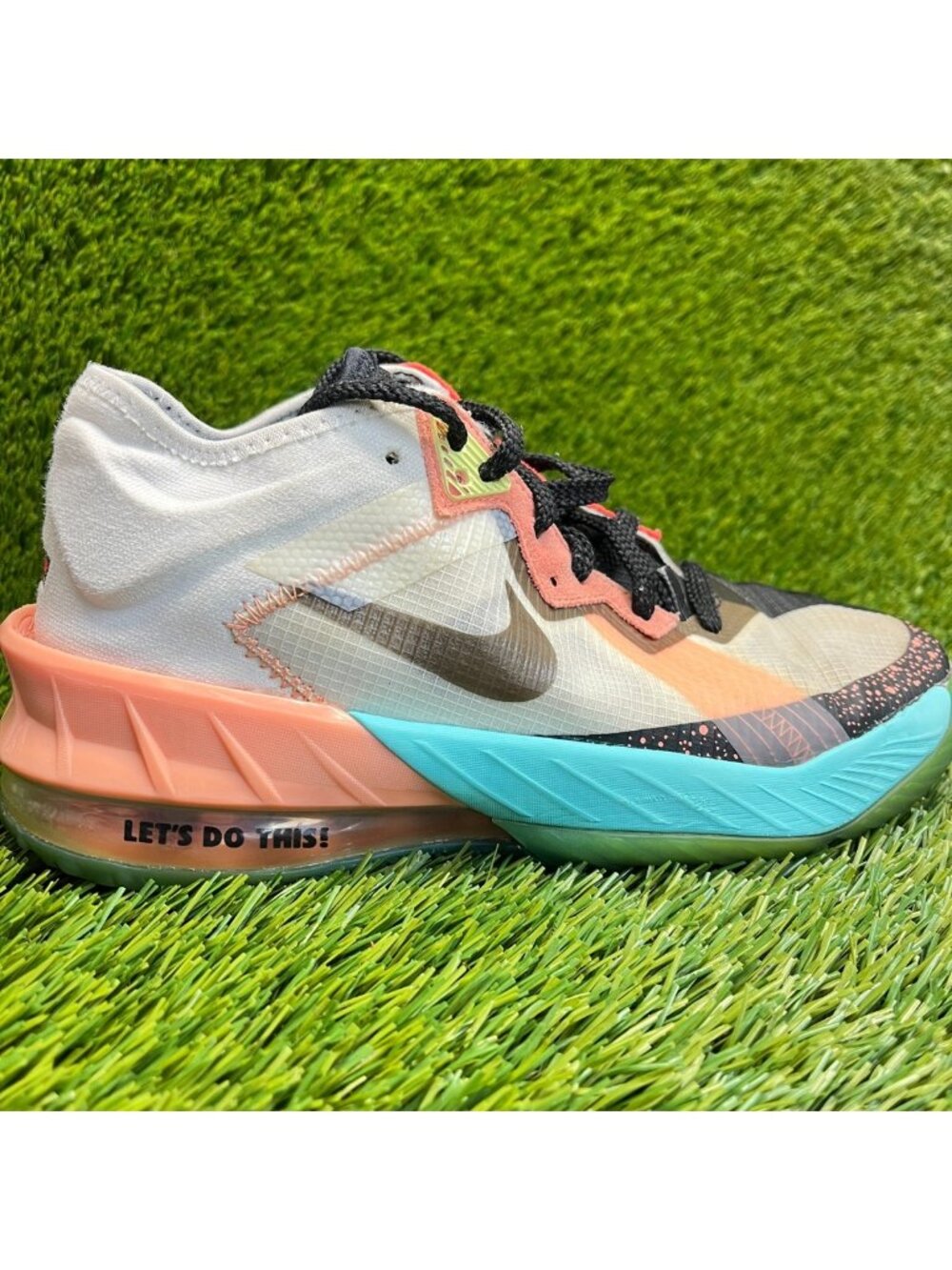 Nike LeBron 18 Low Boys Size 5Y Gray Orange Athletic Basketball Shoes Sneakers